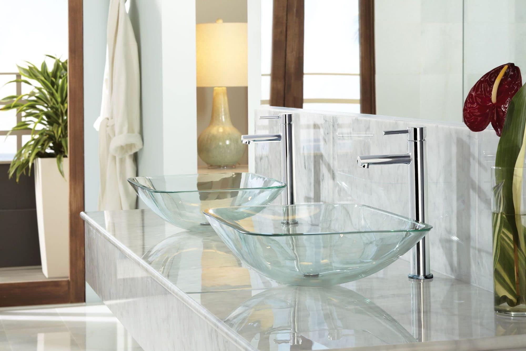 Moen Moen 6192BN Align One-Handle Single Hole Modern Vessel Sink Bathroom Faucet, Brushed Nickel, 0.375