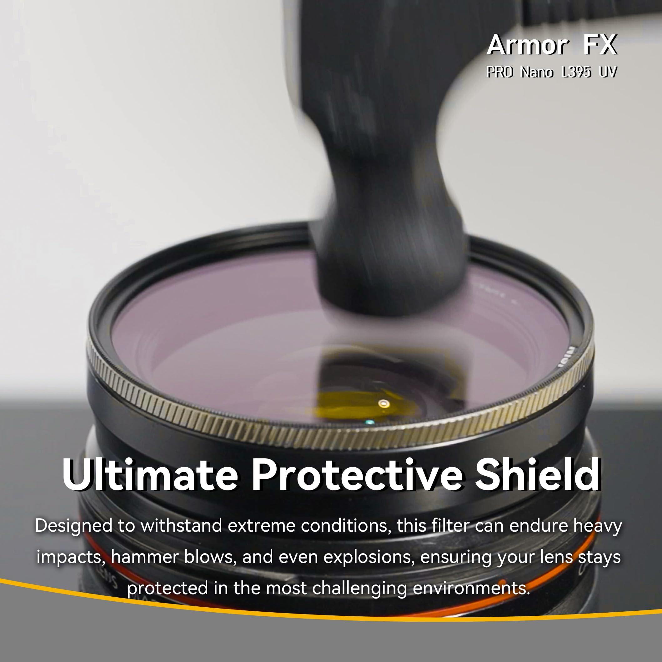 NiSi NiSi 77mm Armor FX PRO Nano L395 UV - Impact-Resistant, Ultraviolet Blocking, Lens Protection Filter - High Definition Optical Glass, Slim Brass Frame, Low Reflection, Waterproof Multi Nano Coating