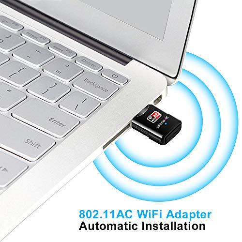 USBNOVEL USB WiFi Adapter for PC,600Mbps Dual Band WiFi USB 802.11AC WiFi Adapter for PC Desktop Laptop,2.4GHz,5GHz USB WiFi Dongle Wireless Network Card Adapter Support Windows10/8/7/XP,Mac OS 10.9-10.15