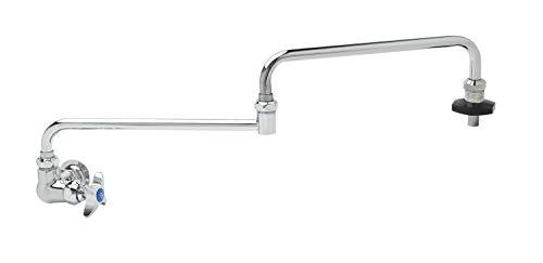 T&S Brass T&S Brass B-0594 Pot Filler with Wall Mount, Single Control, 24-Inch Double-Joint Nozzle and Insulated On-Off Control