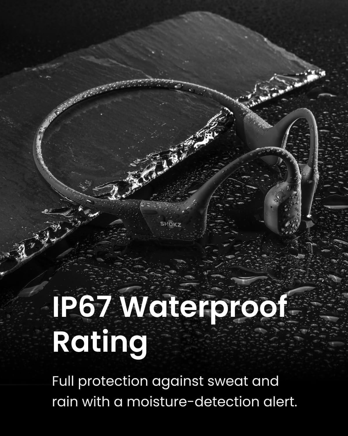 SHOKZ SHOKZ OpenRun (AfterShokz Aeropex) - Open-Ear Bluetooth Bone Conduction Sport Headphones - Sweat Resistant Wireless Earphones for Workouts and Running - Built-in Mic (Renewed)