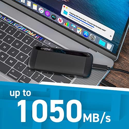 Crucial Crucial X8 2TB Portable SSD - Up to 1050MB/s - PC and Mac - USB 3.2 External Solid State Drive - CT2000X8SSD9