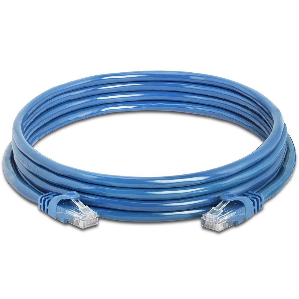 Cmple Cmple - Cat 6 Ethernet Cable 10 ft, Cat6 Patch Cables 10Gbps LAN Cable, 550MHz Network Cable, RJ45 Connectors, Compatible with Gaming Computer, Laptop, Modem, Router, HDTV, Gaming Console - Blue