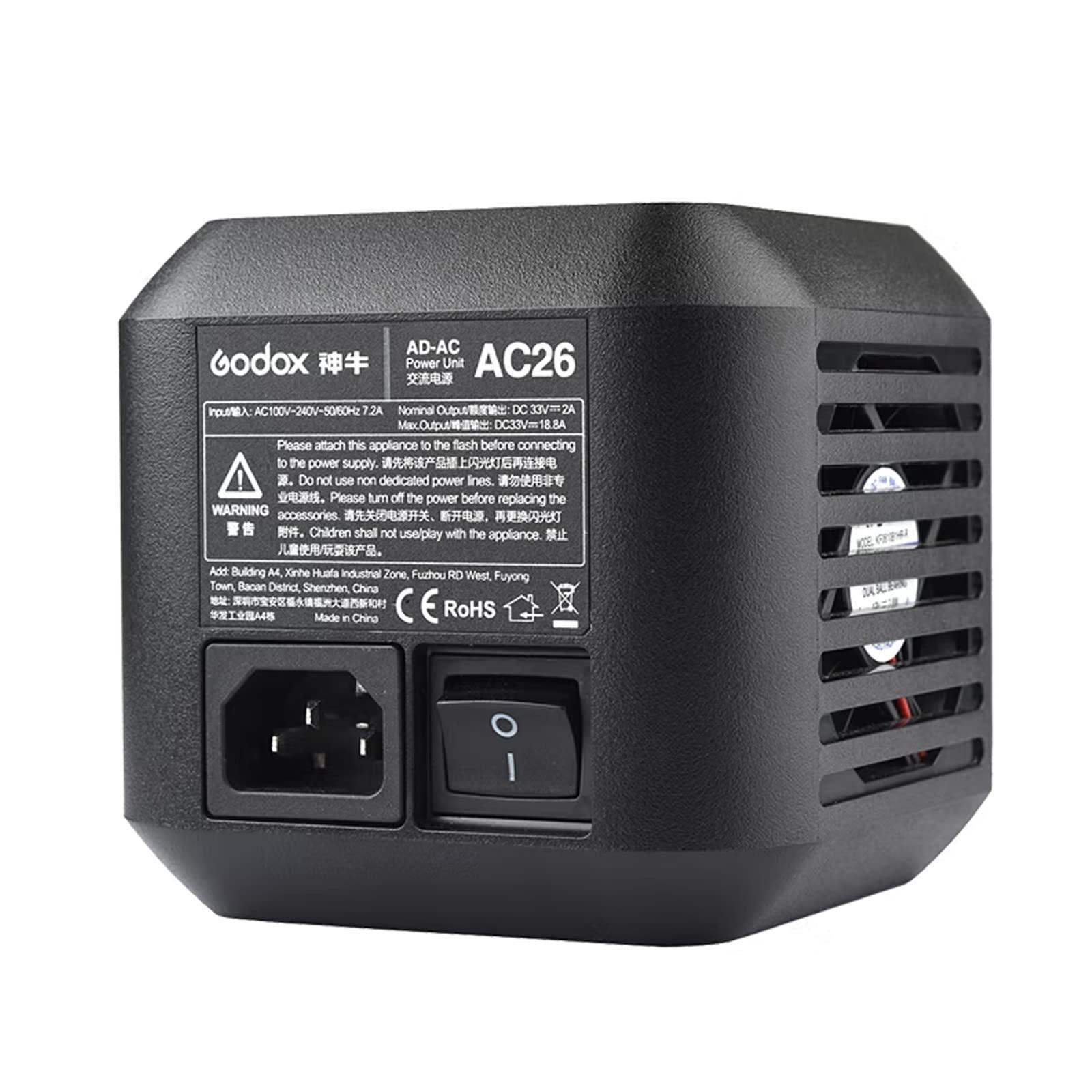 GODOX Godox AC-26 Adapter for Godox AD600 Pro All-in-One Outdoor Flash Strobe Monolight,AC-100-240V-50/60Hz 7.2A