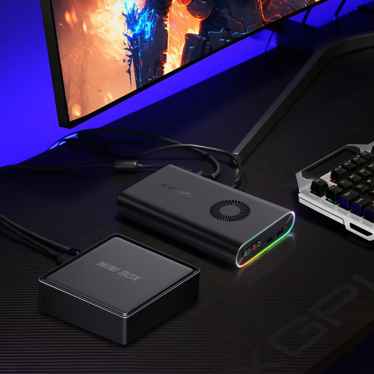 ONEXPLAYER ONEXGPU eGPU Dock: New Hardware - Oculink Support, AMD Radeon RX 7600M XT, 8GB GDDR6, 300W Charger, USB-C 4.0, Quad Monitor, 4K Gaming - World's 1st Portable eGPU with 4TB NVMe PCIE 3.0 2280 Storage