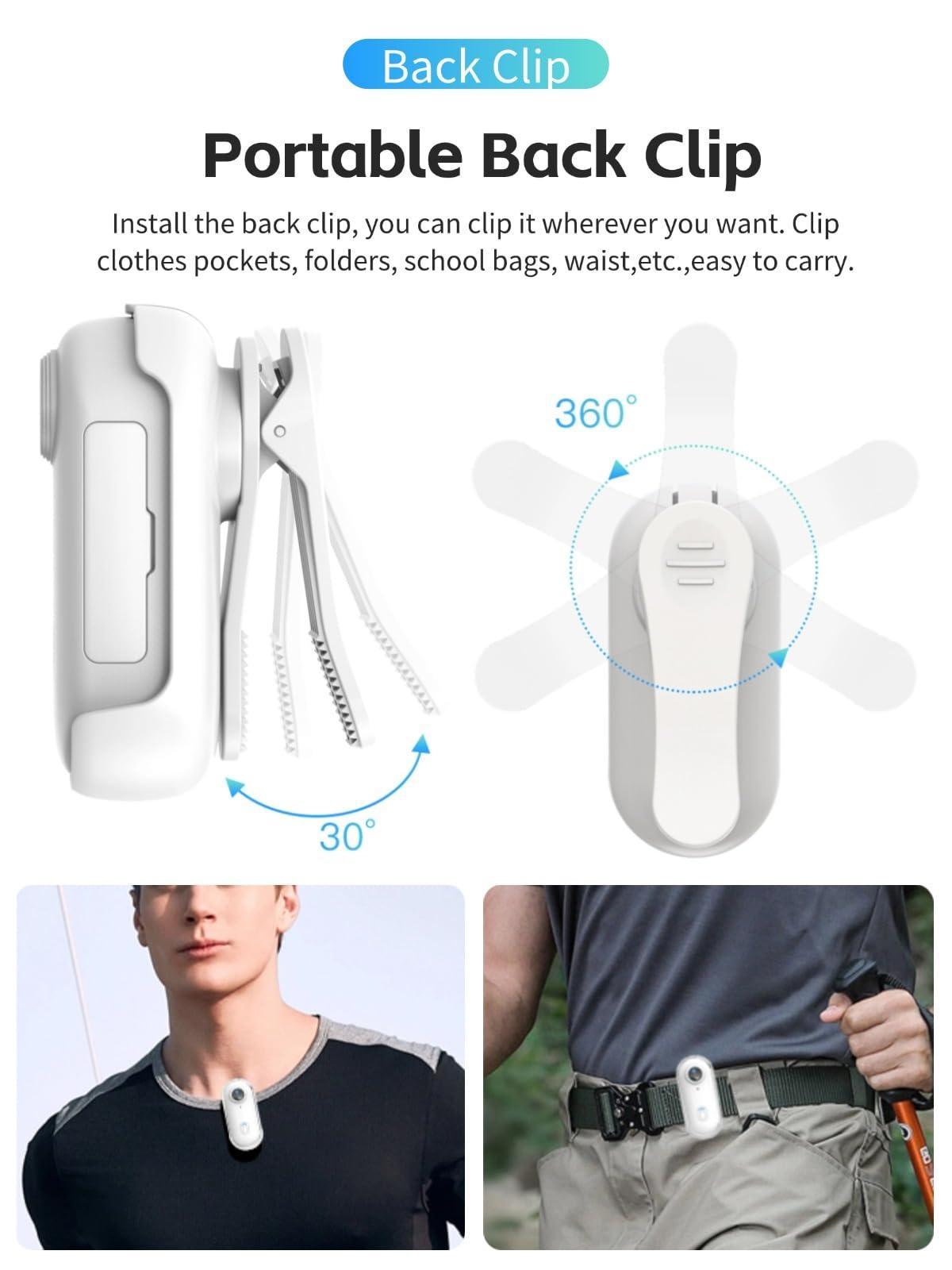 Yoidesu Yoidesu Cat Camera Collar, 4K 30FPS 8MP Pet Dog Collar Camera, 120 Wide Angle Magnetic Action Camera, Pocket Wearable Body Camera with Back Clip for Outdoor Sports Vlogging (Black)