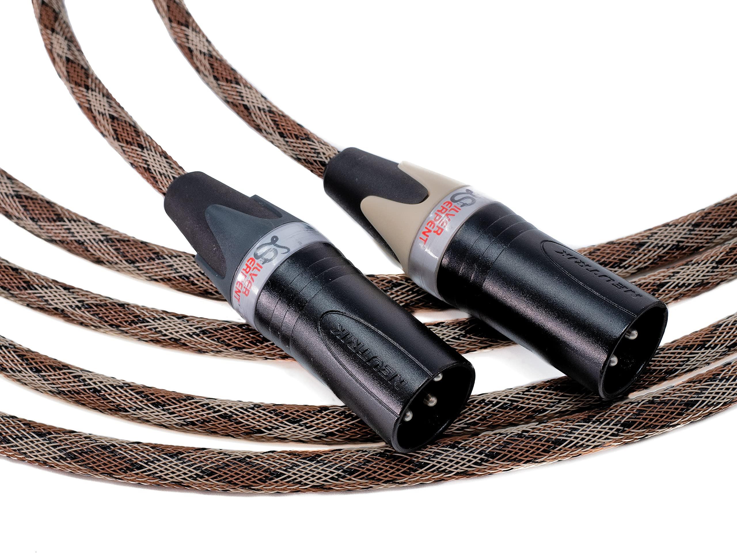 BETTERCABLES.COM Better Cables BETTERCABLES.COM Silver Serpent Snake Edition Balanced XLR Audiophile Audio Cables (Pair - 2 Cables) - High-End, High-Performance, Silver/Copper Hybrid, Low-Capacitance - 6 Feet