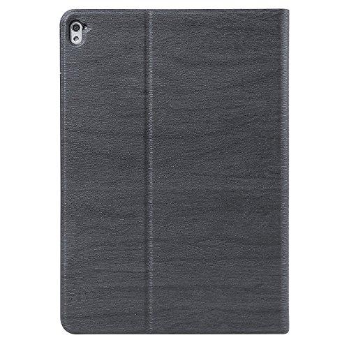 BPC Black Durable Lightweight Leatherette iPad Pro 9.7 Case with Tempered Privacy Screen Glass