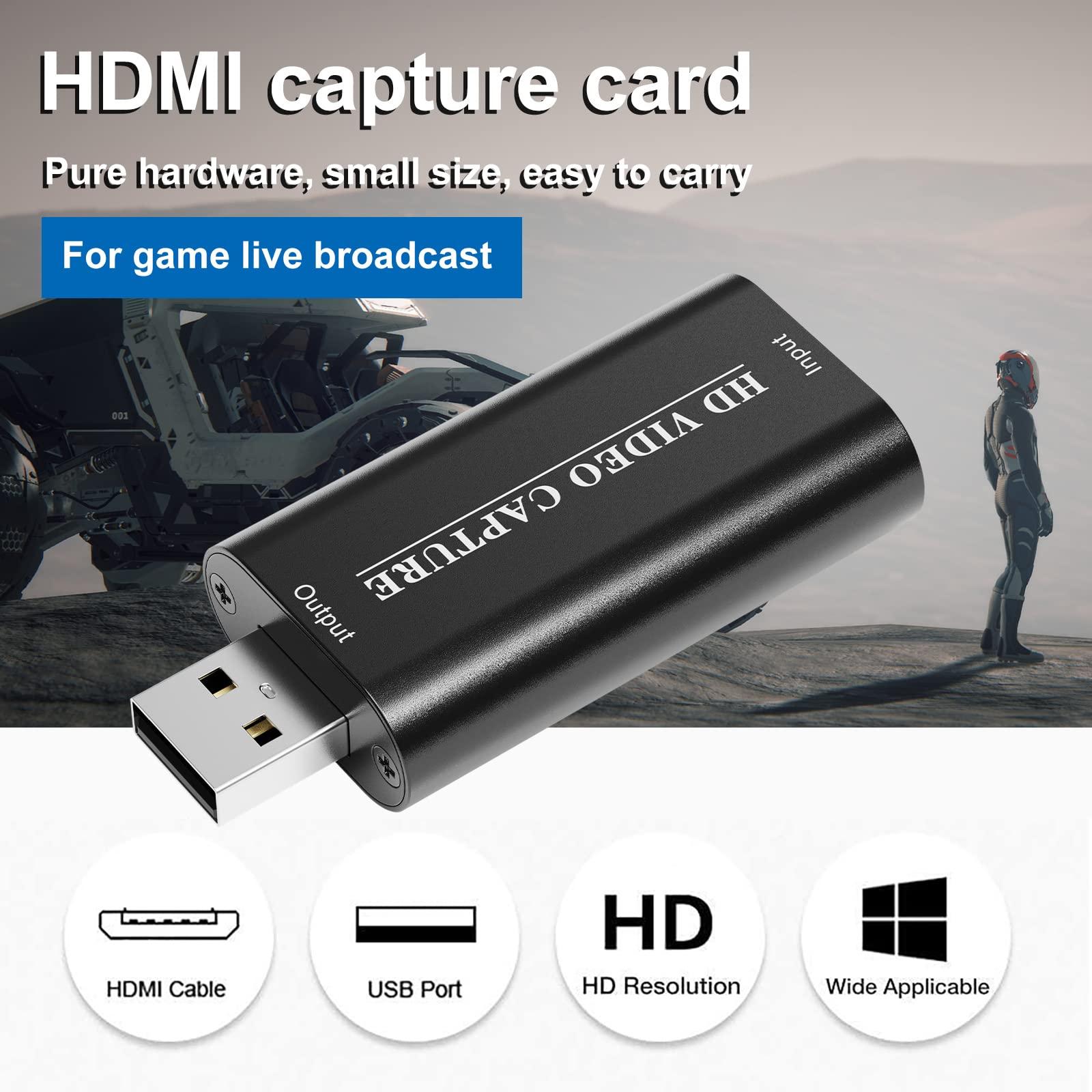 VIXLW 4K HDMI Video Capture Card, HDMI to USB 2.0 Capture Card, Cam Link Camera Capture Card, Video Game Capture Device, HD 1080P Video Recorder for Streaming, Broadcasting, Video Conference, Teaching