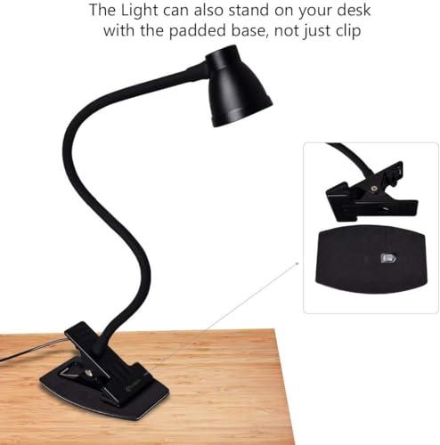 CeSunlight CeSunlight Clamp Desk Lamp, Clip on Reading Light, 3000-6500K Adjustable Color Temperature, 6 Illumination Modes, 10 Led Beads (Black)