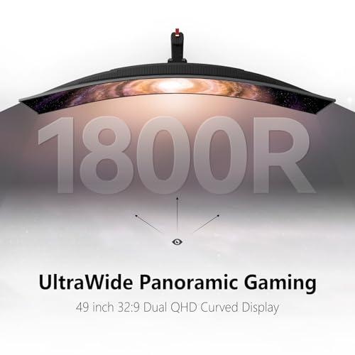 INNOCN INNOCN 49\" 49Q1S OLED Curved Gaming Monitor 5120 x 1440p 240Hz, 0.03ms, USB Type C 90W, HDMI 2.1, DisplayPort, USB Hub, Surrounding Speakers, Adaptive-Sync, Height Adjustable Stand, Black