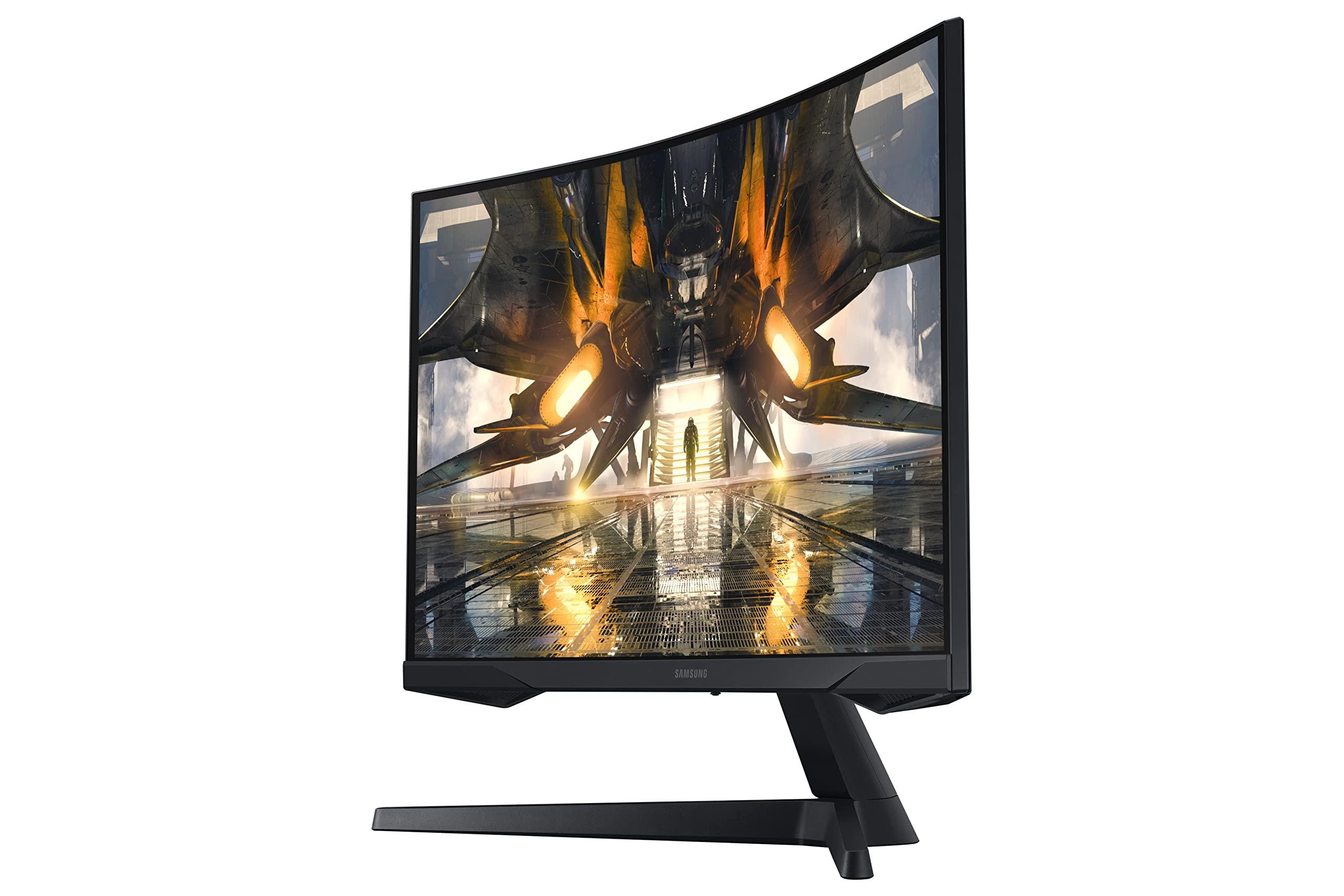 Samsung SAMSUNG 27" Odyssey G55A QHD 165Hz 1ms FreeSync Curved Gaming Monitor with HDR 10, Futuristic Design for Any Desktop (LS27AG550ENXZA)