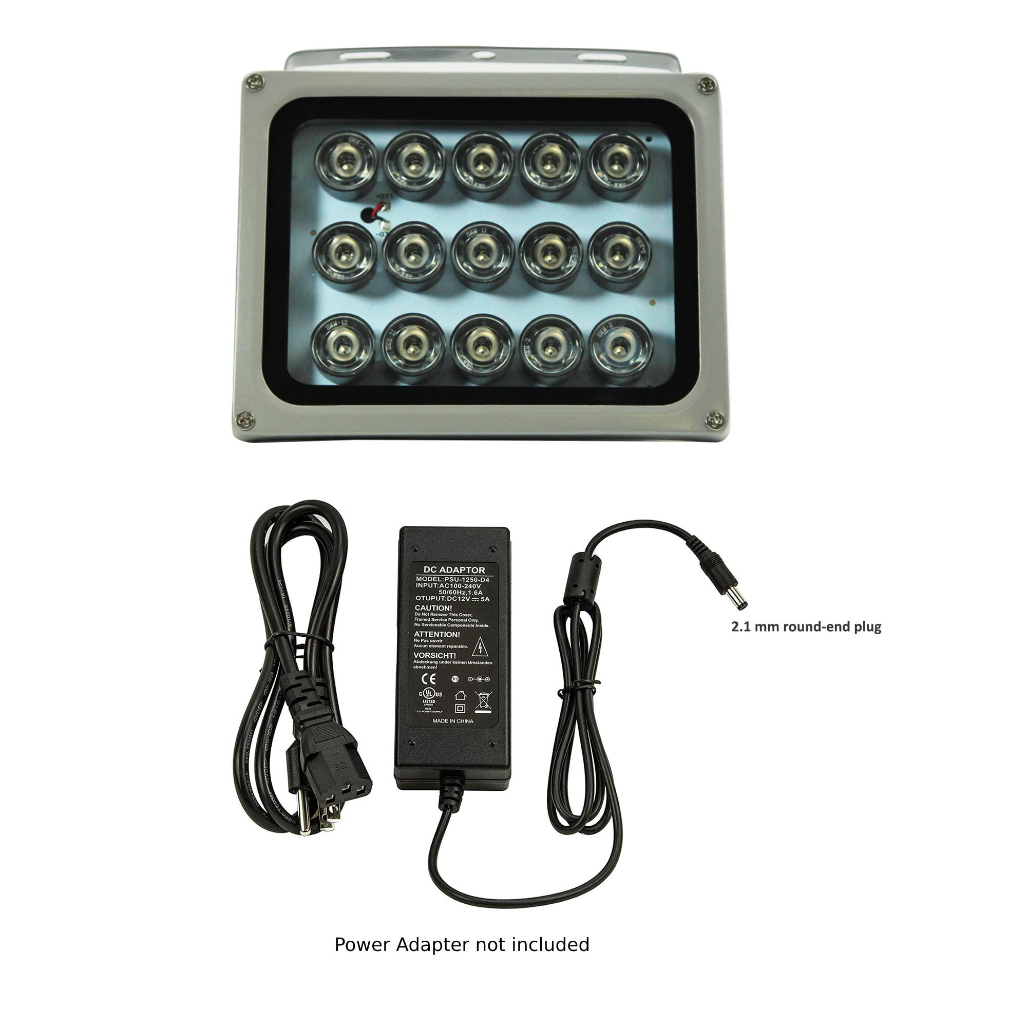 InstallerCCTV InstallerCCTV Infrared IR Illuminator Lamp Light Night Vision, 15 LEDs 30W, Wide Angle, Waterproof Light for Security CCTV Camera