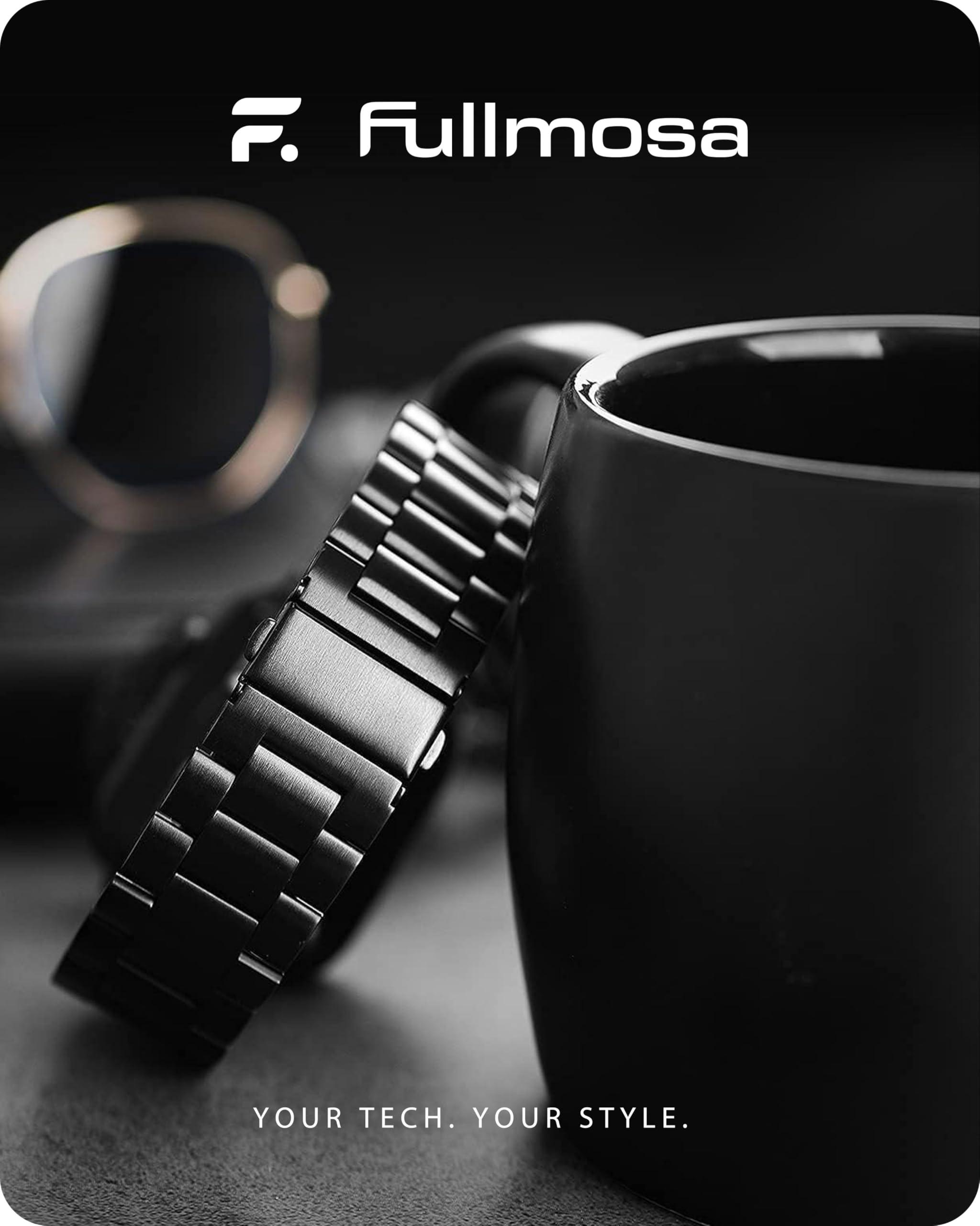 Fullmosa Fullmosa Compatible Apple Watch Bands 41mm 40mm 38mm 49mm 46mm 45mm 44mm 42mm, Metal iWatch Band with Case for Apple Watch Ultra Series 10 9 8 7 6 5 4 3 2 1 SE, 38mm 40mm 41mm Black