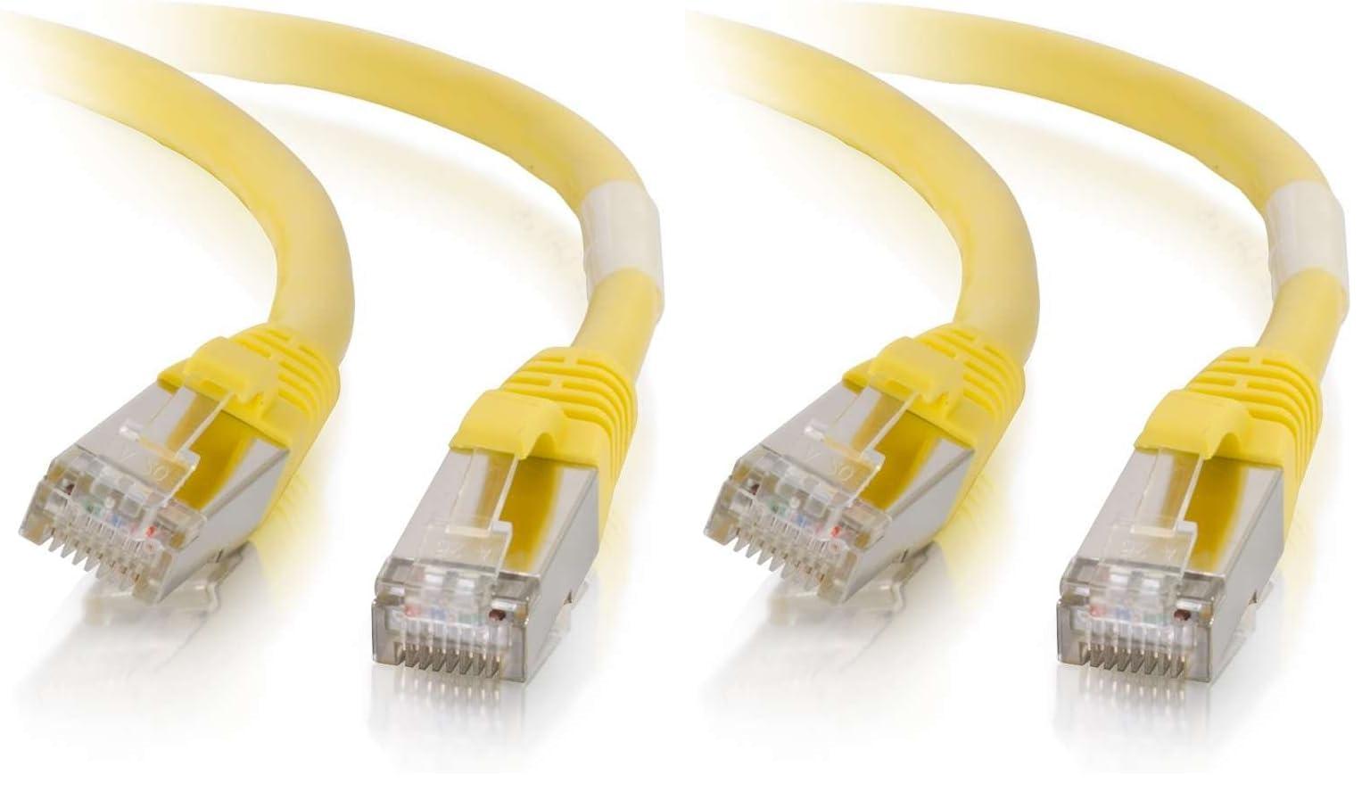 C2G C2G Legrand Cat6 Ethernet Cable, Snagless Unshielded Cat6 Patch Cable, Yellow Network Patch Cable, 1 Foot Snagless STP Ethernet Cable, 1 Count, 00859 (Pack of 2)