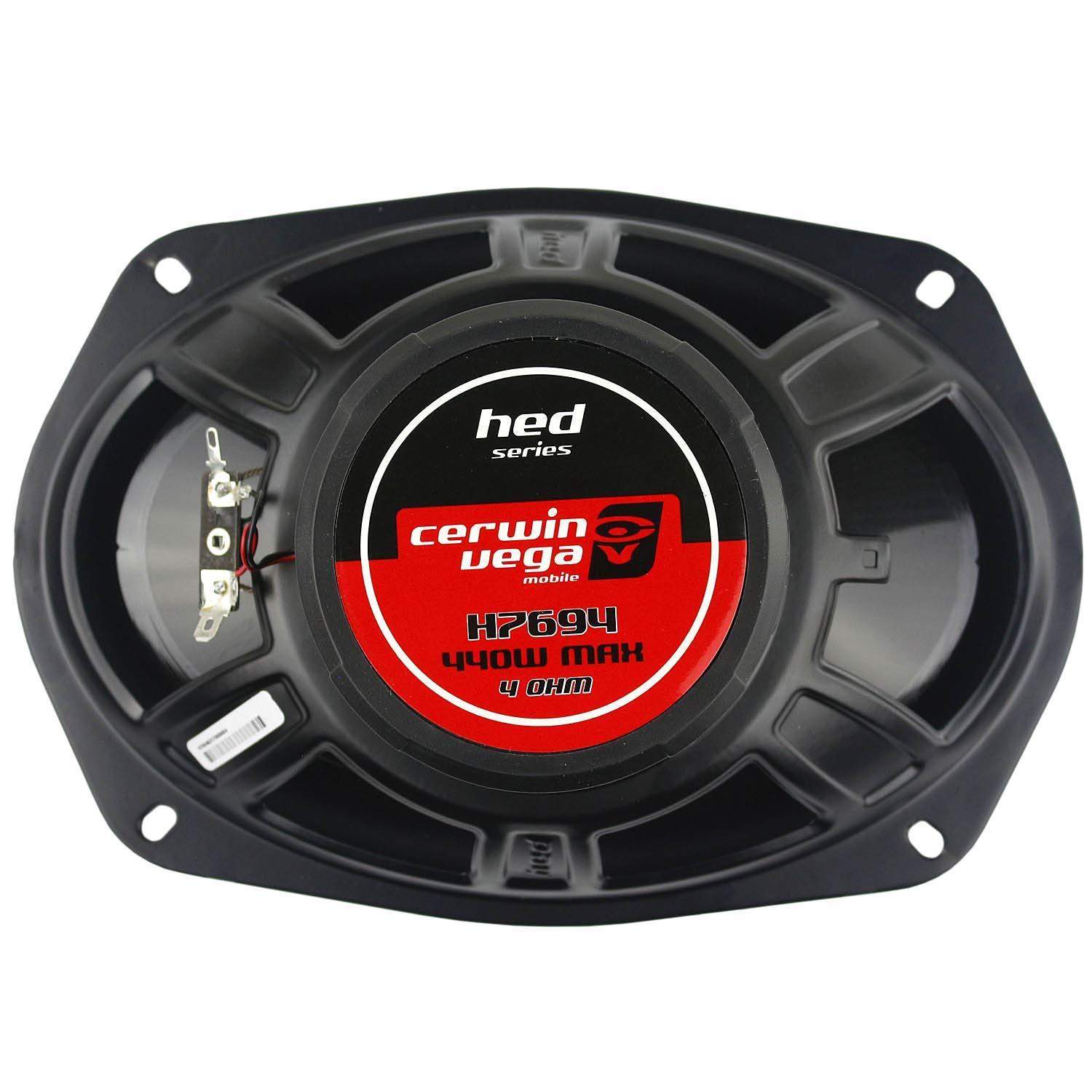 Cerwin Vega Mobile CV Cerwin-Vega Mobile H7694 HED(R) Series 6" x 9" 420-Watt 4-Way Coaxial Speakers, Black, 2X2X2 (Renewed)