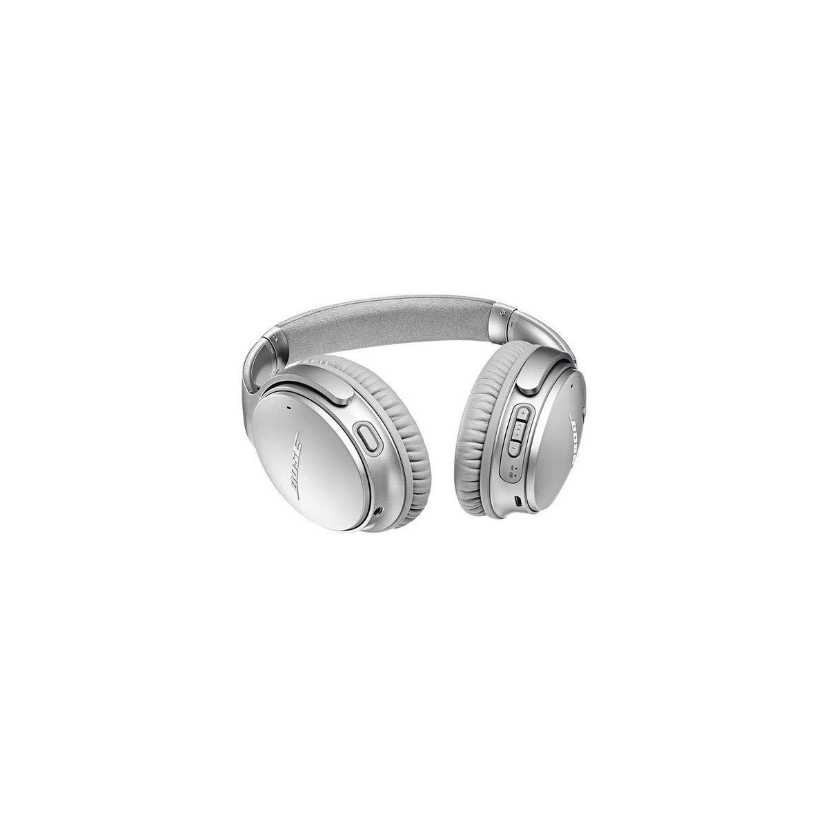 Bose Bose QuietComfort 35 II Noise Cancelling Bluetooth Headphones Wireless, Over Ear Headphones with Built in Microphone and Alexa Voice Control, Silver