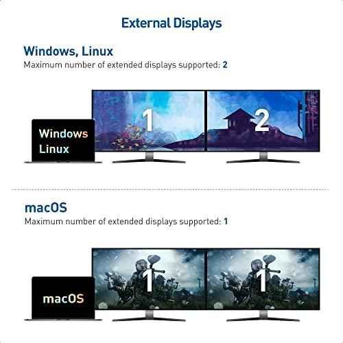 Cable Matters Cable Matters Dual Monitor USB C Hub (USB C Dock) with Dual 4K DisplayPort, 2X USB 2.0, Ethernet, and 100W Charging - Thunderbolt 4 / USB4 / Thunderbolt 3 Port Compatible for Windows and Linux