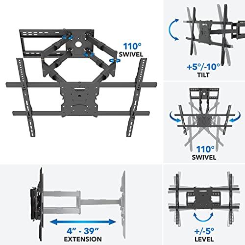 Mount-It! Mount-It! Full Motion TV Wall Mount with 39 Inch Long Extension Arms - 275 Lbs Capacity Heavy Duty Dual Arm TV Mount | Large 800 x 600mm VESA Holds 65 to 110 Inch TVs | Fits 16 and 24 Inch Studs