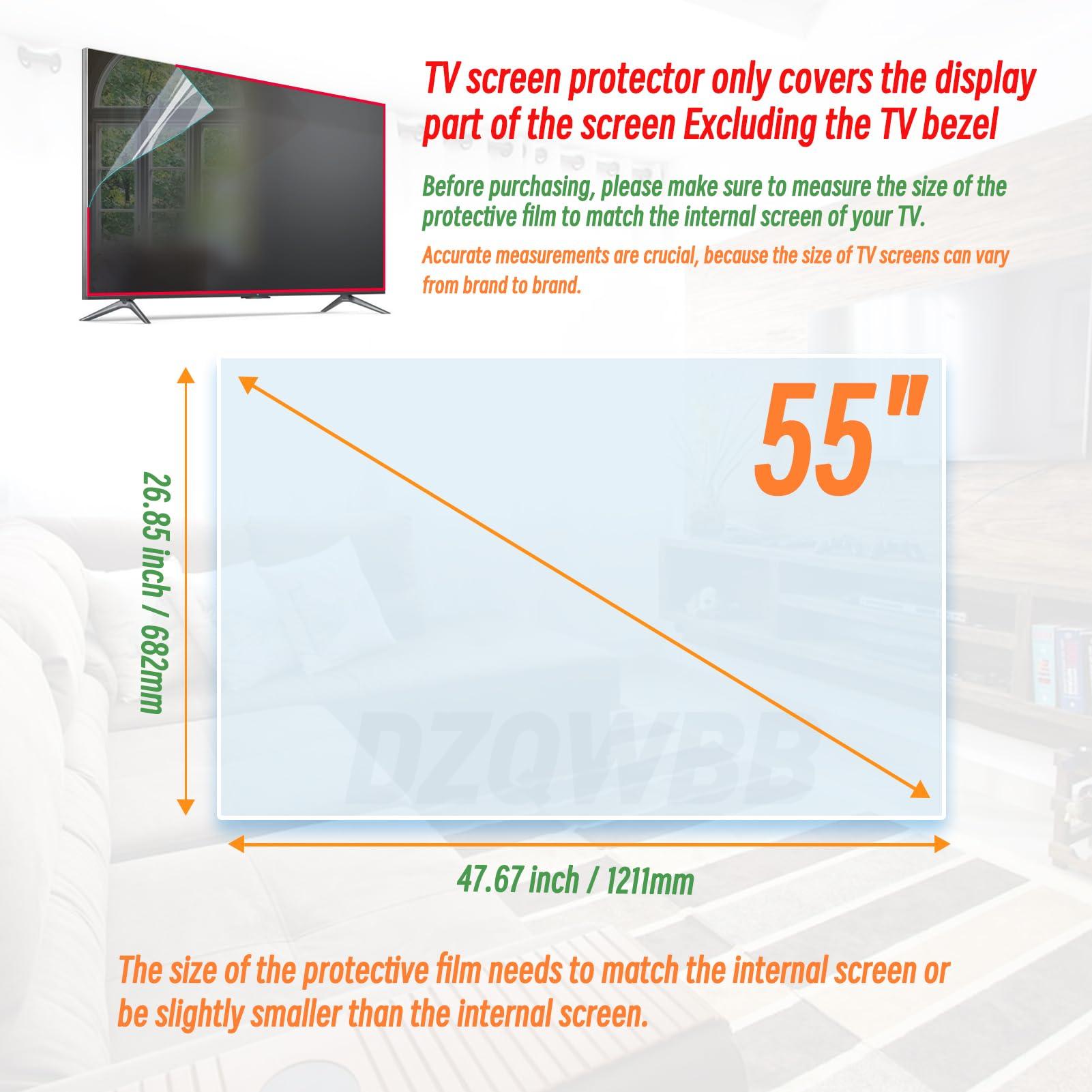 DZQWBB DZQWBB Anti Glare TV Screen Protector Film for 55 inch,Glare Anti Glare Film for TV 55 Inch,Anti Blue Light UV Filter,TV Glare Shield/Scratch-Resistant