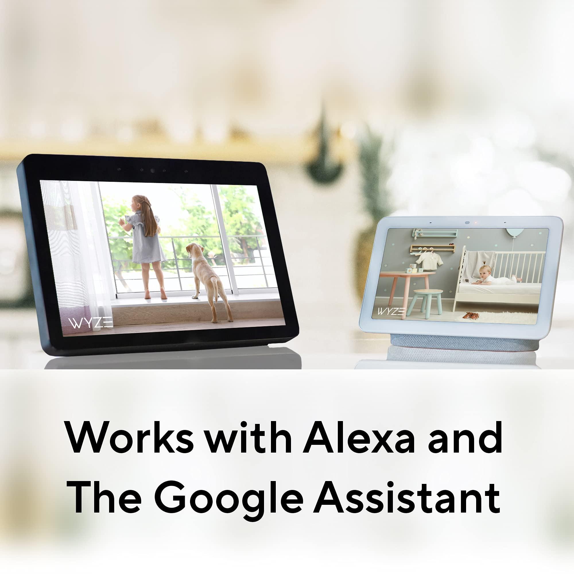 WYZE Cam Pan v2 1080p Pan/Tilt/Zoom Indoor with Color Night Vision and Reflective Security Yard Sign for Video Surveillance