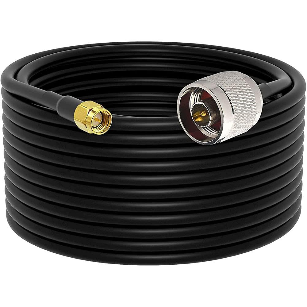 onelinkmore Ultra Flexible SMA to N Cable 15-Meter(49.2 Ft) Low Loss RG58 N Male to SMA Male Antenna RF Coaxial Cable and Two-Way Radio Applications Pure Copper 50 ohm for 3G/4G/LTE/ADS-B/Ham/WiFi/RF Radio