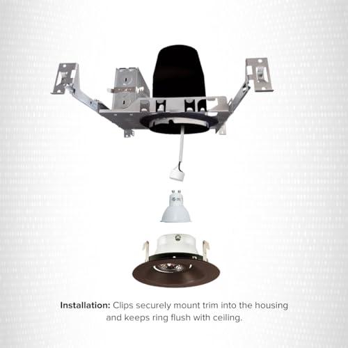 Elco Lighting Elco Lighting 4\" Low Voltage Adjustable Step Baffle Trim, MR16 LED Bulb Compatible, Recessed Lighting Trims - All Bronze