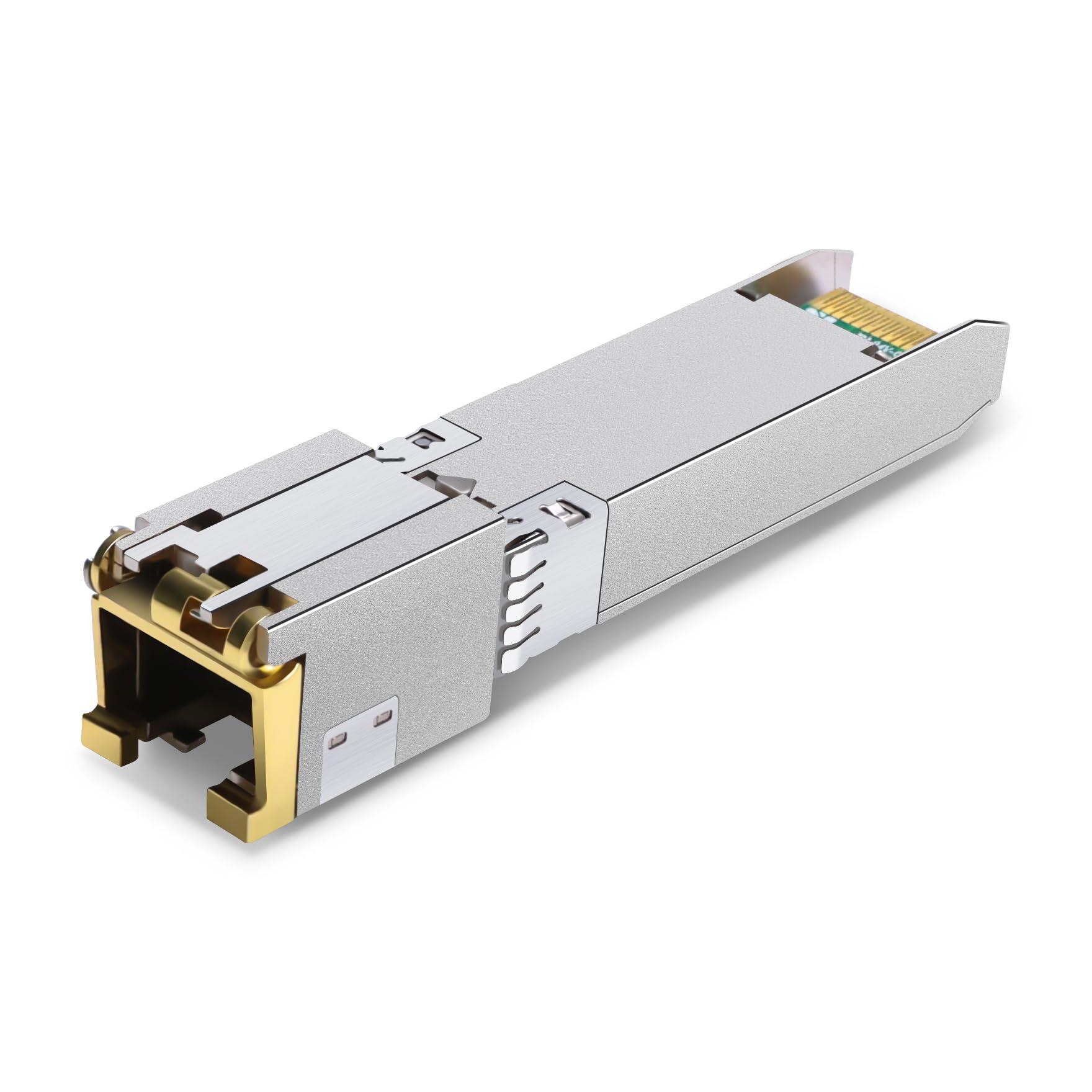 QSFPTEK 10GBASE-T SFP+ to RJ45, 10gagbit SFP Copper RJ-45, 10gbe SFP Module with RTL8261N Chip, Mini Gbic Network Transceiver Compatible with Cisco SFP-10G-T-S, Ubiquiti, and Other Open Switch