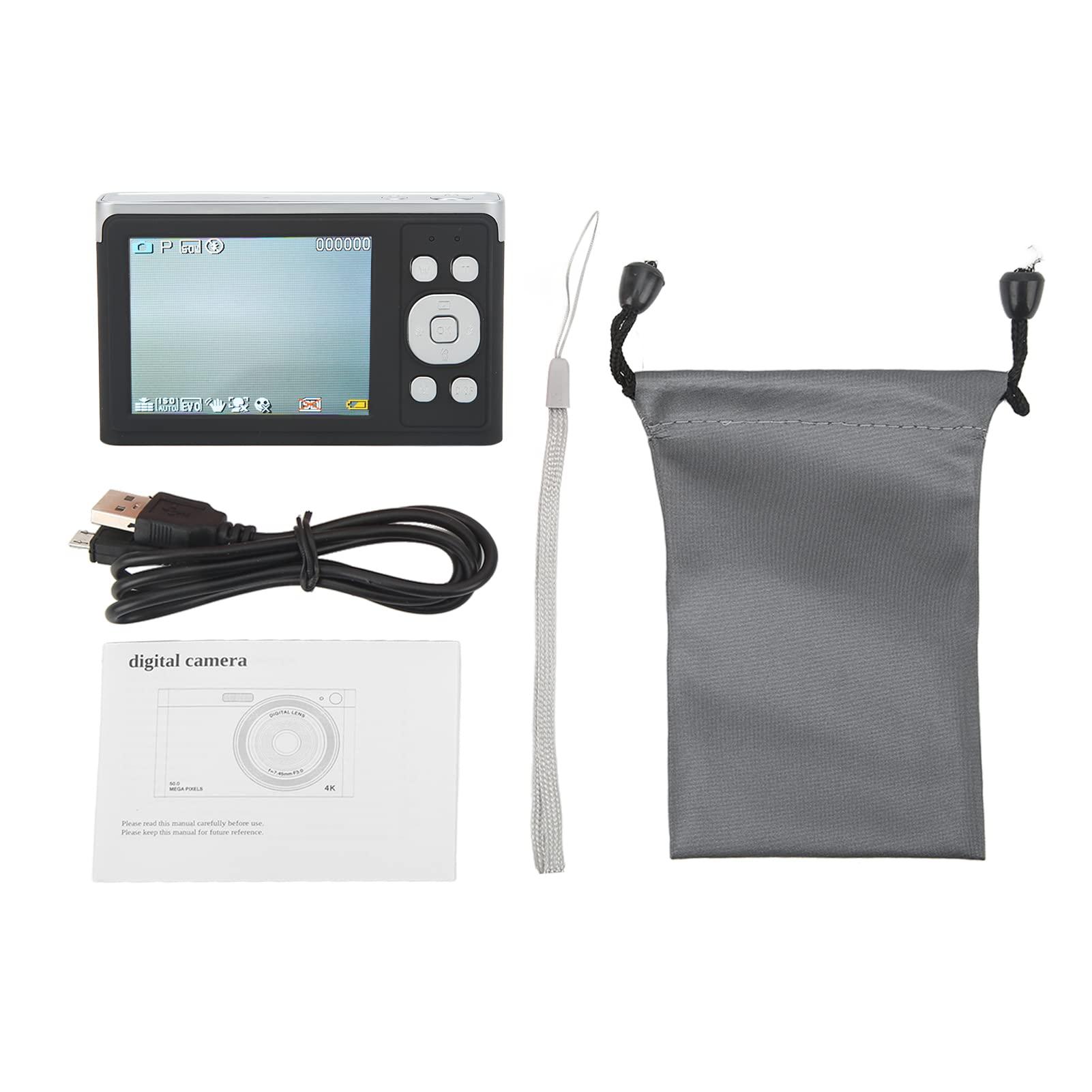 BTSEURY BTSEURY 4K Digital Camera, IPS HD Mirrorless Camera Anti Shake Vlogging Camera AF Autofocus 16X Zoom 50MP Camera for Macro Shooting Photography (Black)