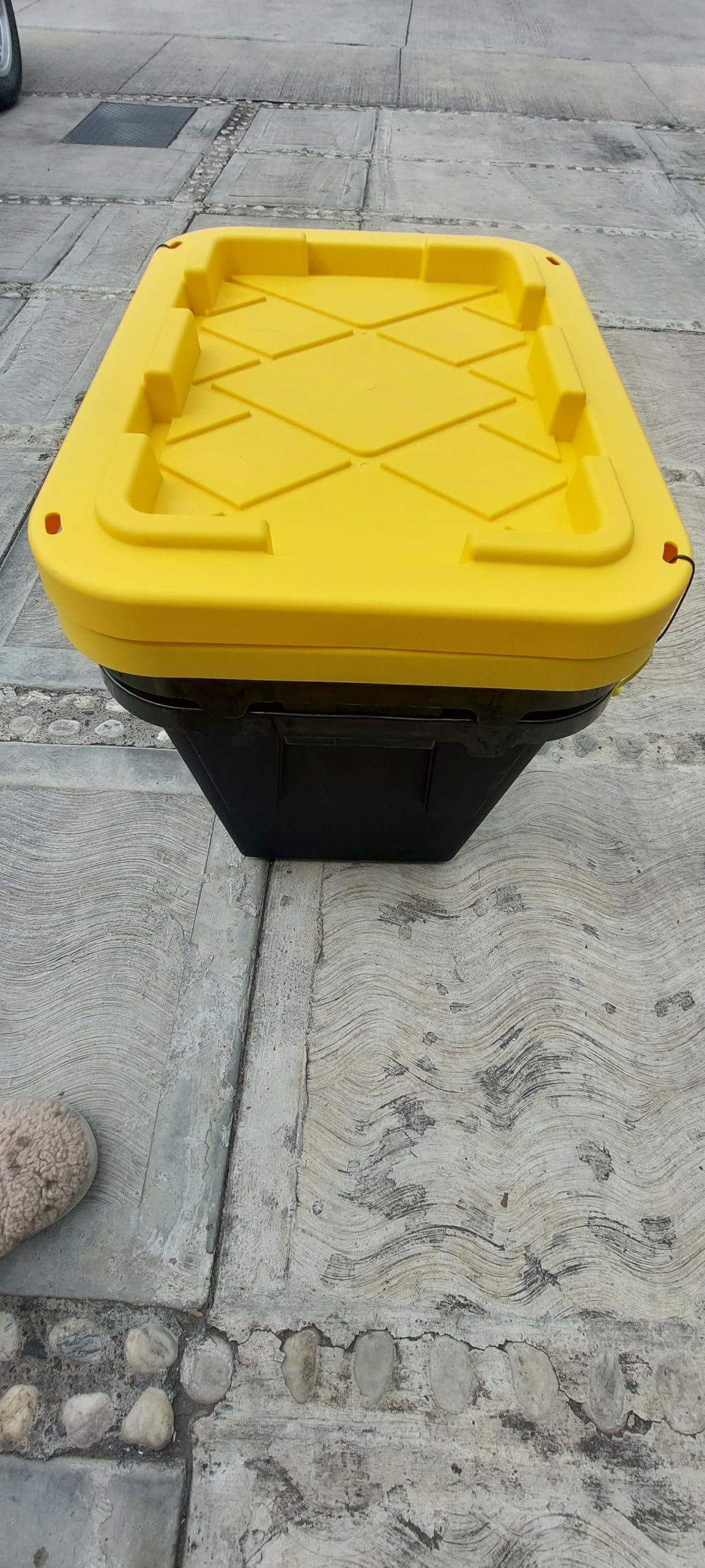 GREENMADE GREENMADE Pro Storage Boxes, 48 Quarts, Black/Yellow, Pack of 2 Boxes