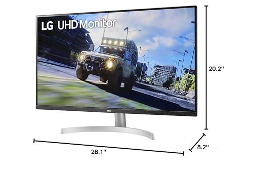 LG LG 32UN500-W Monitor 32\" UltraFine (3840 x 2160) Display, AMD FreeSync, DCI-P3 90% Color Gamut, HDR10, Built-in Speakers, 3-Side Virtually Borderless Design - Silver/White