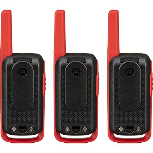 Motorola Motorola Solutions, Portable FRS, T210TP, Talkabout, Two-Way Radios, Rechargeable, 22 Channel, 20 Mile, Black W/Red, 3 Pack