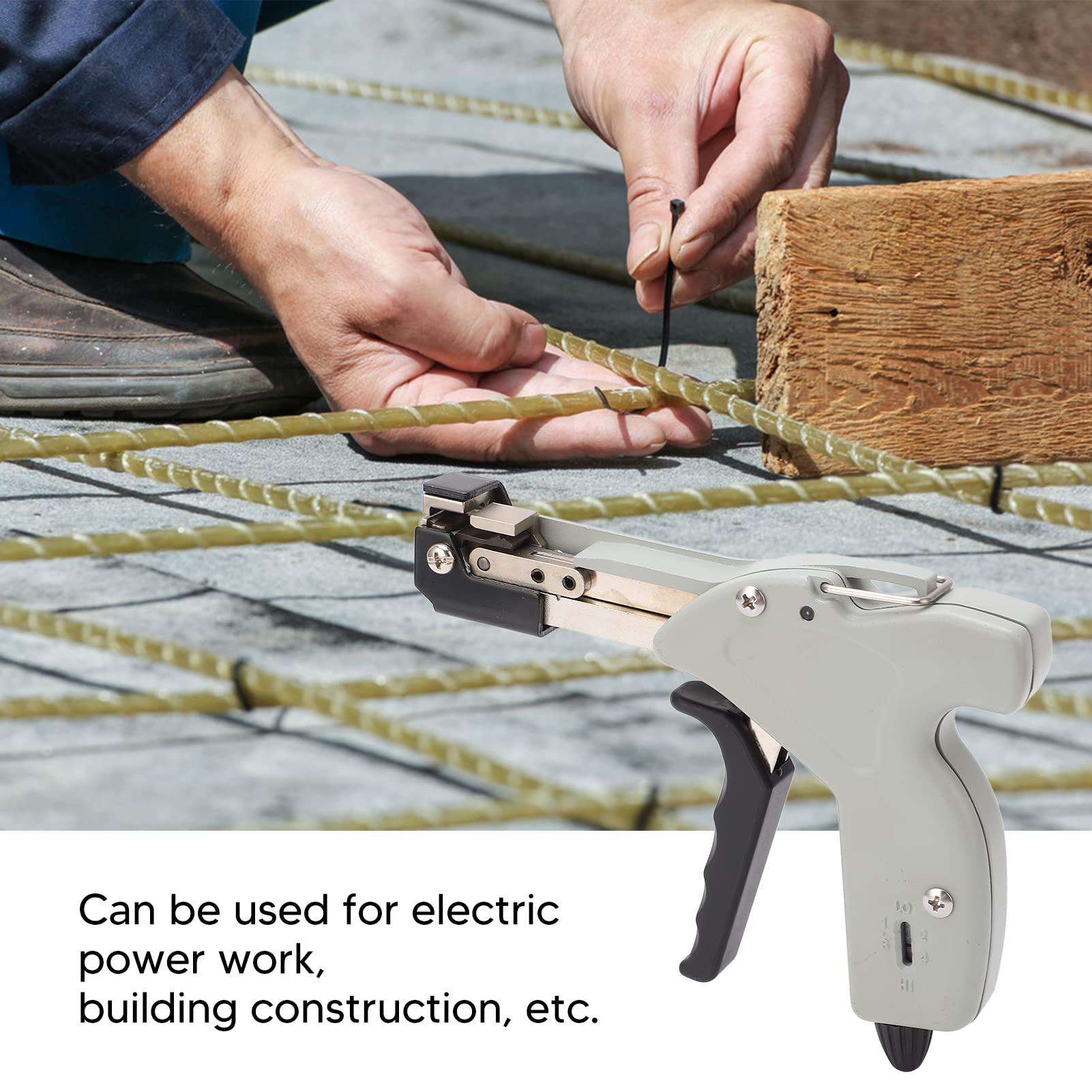 Tomotato Stainless Steel Cable Tie Gun, Zip Tie Gun Automatic Cable Tie Cutter Tightening Tool for Fixing Fences Pipes