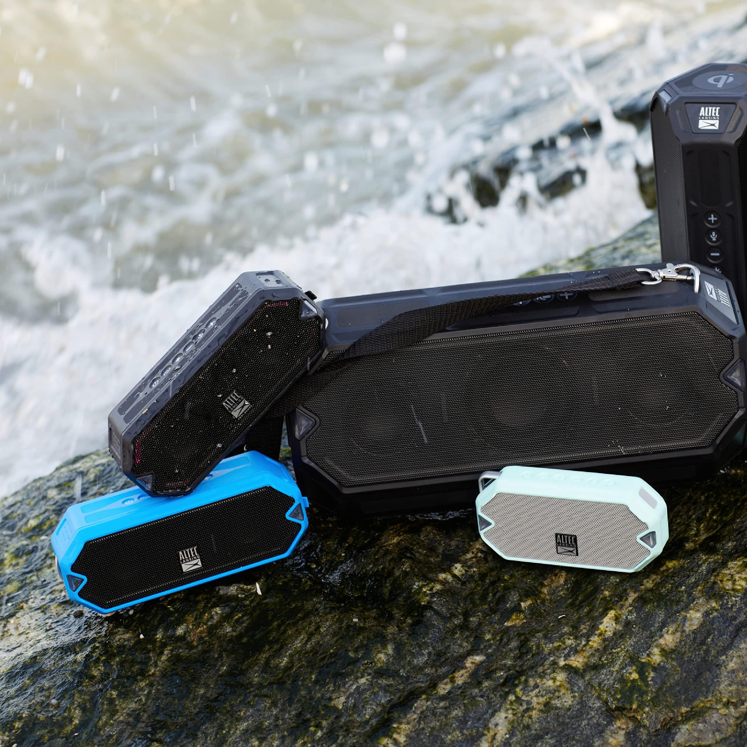 Altec Lansing Altec Lansing - HydraJolt Wireless Bluetooth Speaker, Waterproof Portable Speakers with Built in Phone Charger and Lights, Everything Proof Outdoor, Shockproof, Snowproof, 16 Hours Playtime