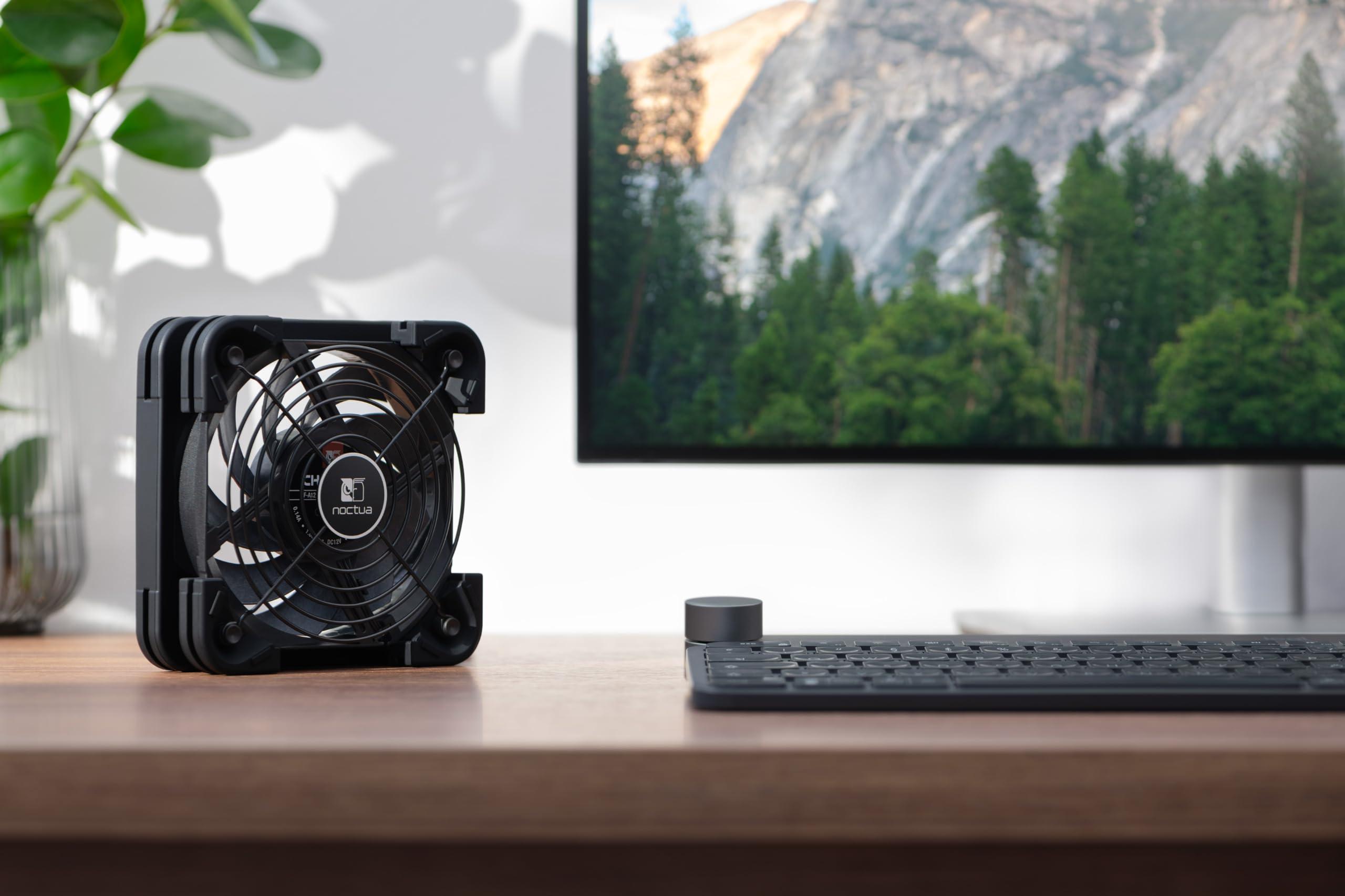 Noctua Noctua NV-FS2, Multi-Purpose Fan Set for Device Cooling with Award-Winning NF-A12x25 120mm Fan, Anti-Vibration Gasket and Pads, Fan Grill and NA-FC1 Speed Controller (Black)