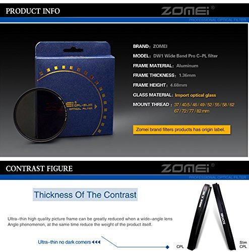 ZOMEI ZOMEI 67mm Ultra Slim CIR-PL CPL Optical Glass Pro Circular Polarizing Polarizer Camera Lens Filter with Cleaning Cloth