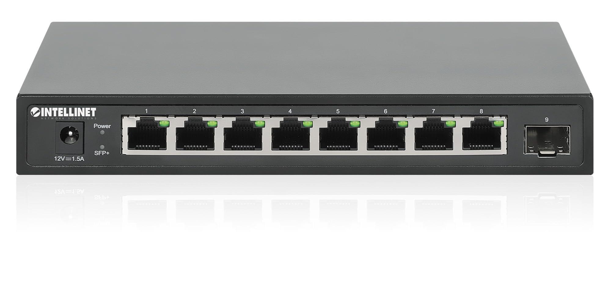 Intellinet Intellinet 9-Port Switch with 8 x 2.5G Ethernet Ports and 1 SFP+ Uplink - 60 Gbps Switch Fabric/Switching Capacity, Fanless, Wall-Mountable 3 Yr Mfg Warranty 562096