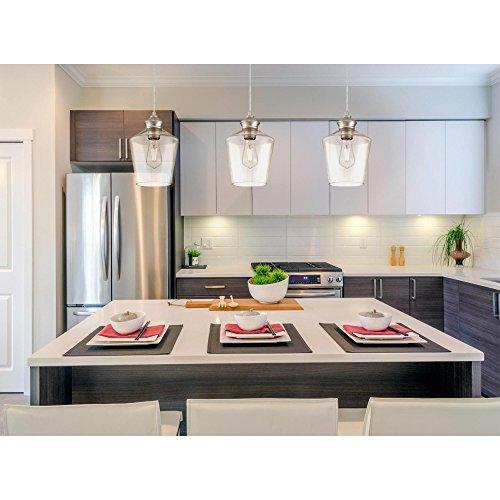 Westinghouse Lighting Westinghouse 6106500 One-Light Indoor Mini Pendant, Brushed Nickel Finish with Clear Glass, White