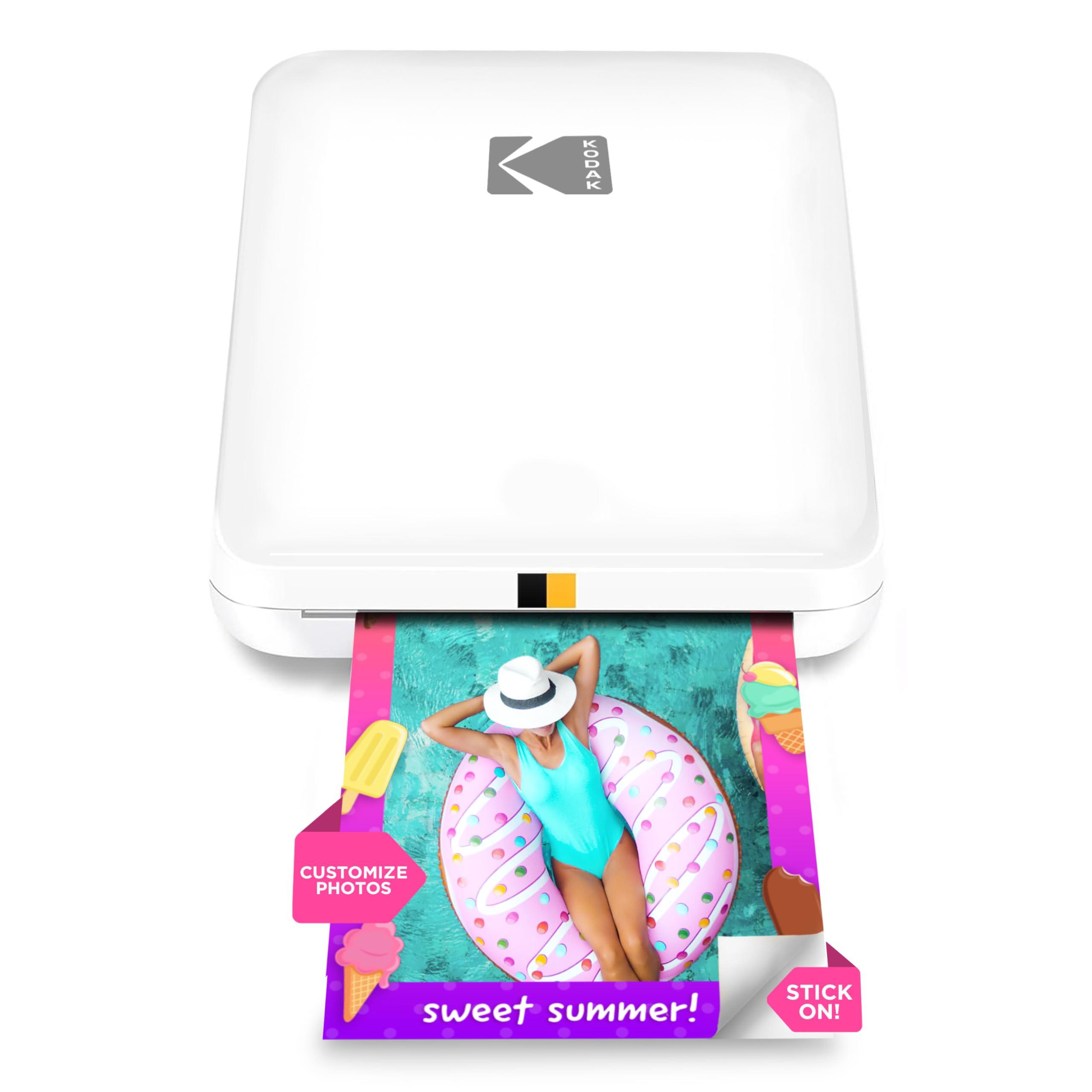 KODAK KODAK Step Slim Instant Mobile Photo Printer - Kit: 20 Pack Zink Paper, Case, Photo Album, Markers, Sticker Sets