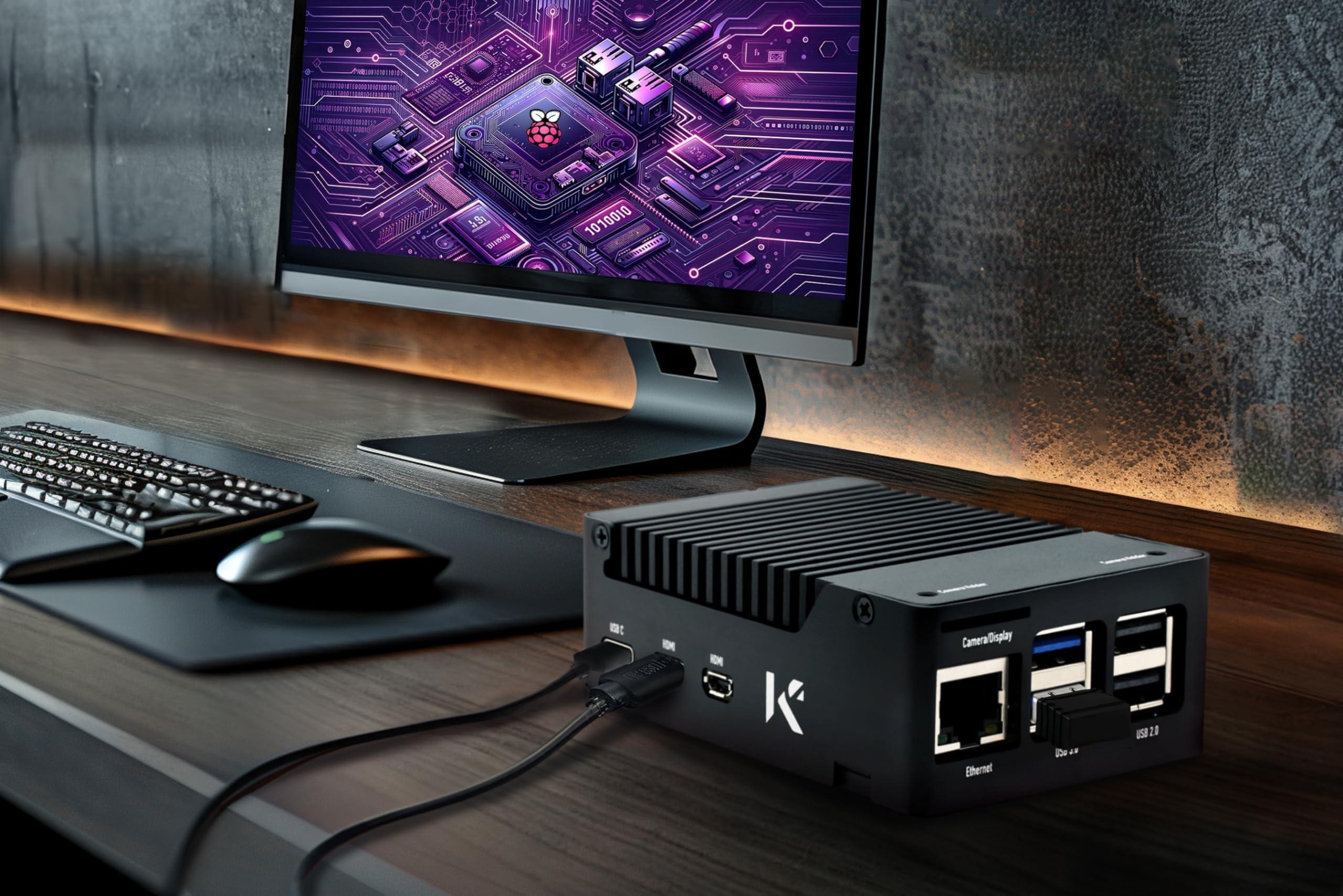 KKSB Cases KKSB Aluminum Case for Raspberry Pi 5 - Aluminum Heatsink Included for Passive Cooling