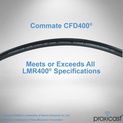 Proxicast Proxicast 50 ft SMA Male to SMA Female Premium 400 Series Low-Loss Coax Cable (50 Ohm) - Antenna Lead Extender for 4G LTE, 5G Modems/Routers, Ham, ADS-B, & GPS (Not for TV or WiFi) (ANT-140-001-50)