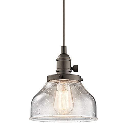 Kichler KICHLER Avery 8.5" 1 Light Bell Mini Pendant with Clear Seeded Glass Olde Bronze®