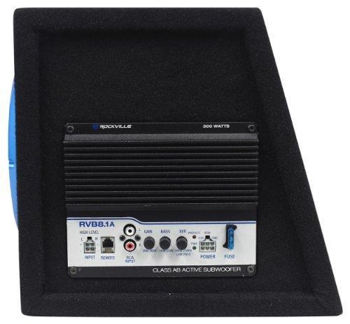 Rockville RockvilIe RVB8.1A 8" 300W Powered Amplified Car Subwoofer System+Remote+Wire Kit