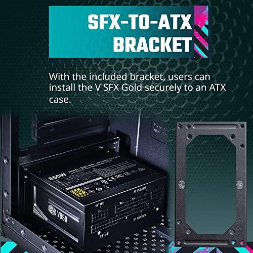 Cooler Master Cooler Master V850 SFX Gold Full Modular, 850W, 80+ Gold Efficiency, ATX Bracket Included, Quiet FDB Fan, SFX Form Factor, 10 Year Warranty