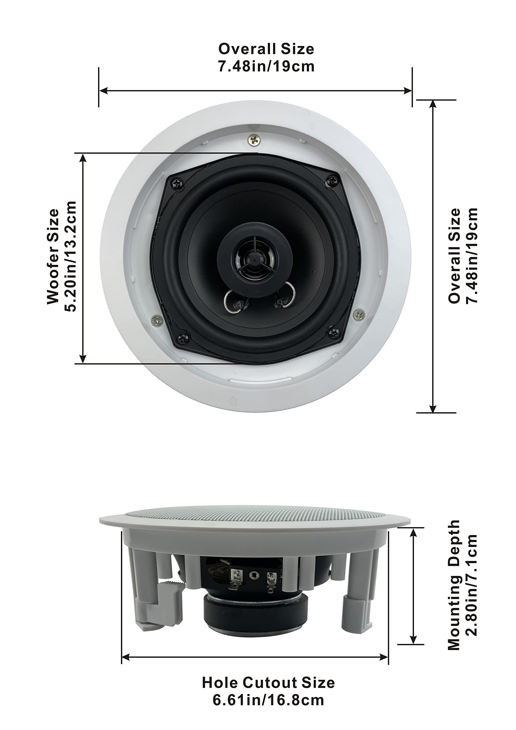 Acoustic Audio by Goldwood Acoustic Audio R191 in Ceiling/in Wall Speaker 4 Pair Pack 2 Way Home Theater 1600 Watt New R191-4Pr