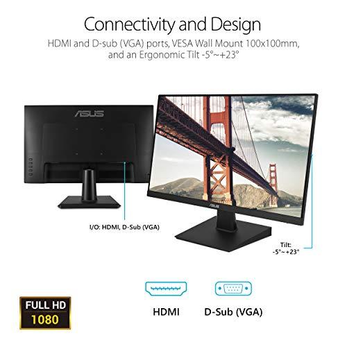 ASUS ASUS VA27EHE 27” Eye Care Monitor Full HD (1920 x 1080) IPS 75Hz Adaptive-Sync HDMI D-Sub Frameless,Black