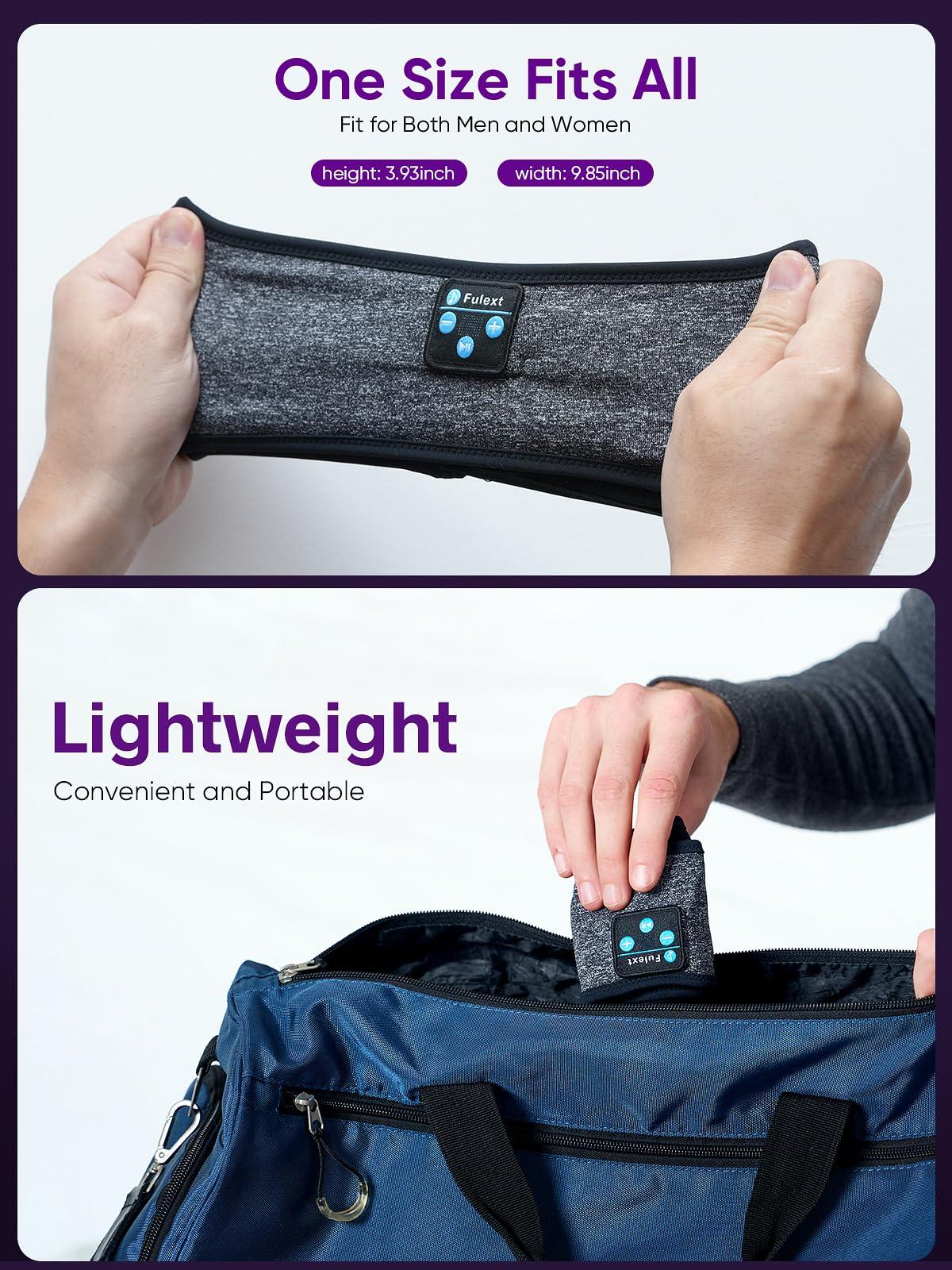 Fulext Fulext Sleep Headphones Bluetooth Headband,Sleeping Headphones Sports Headband, Long Time Play Sleeping Headsets with Built in Speakers Perfect for Workout,Running,Yoga