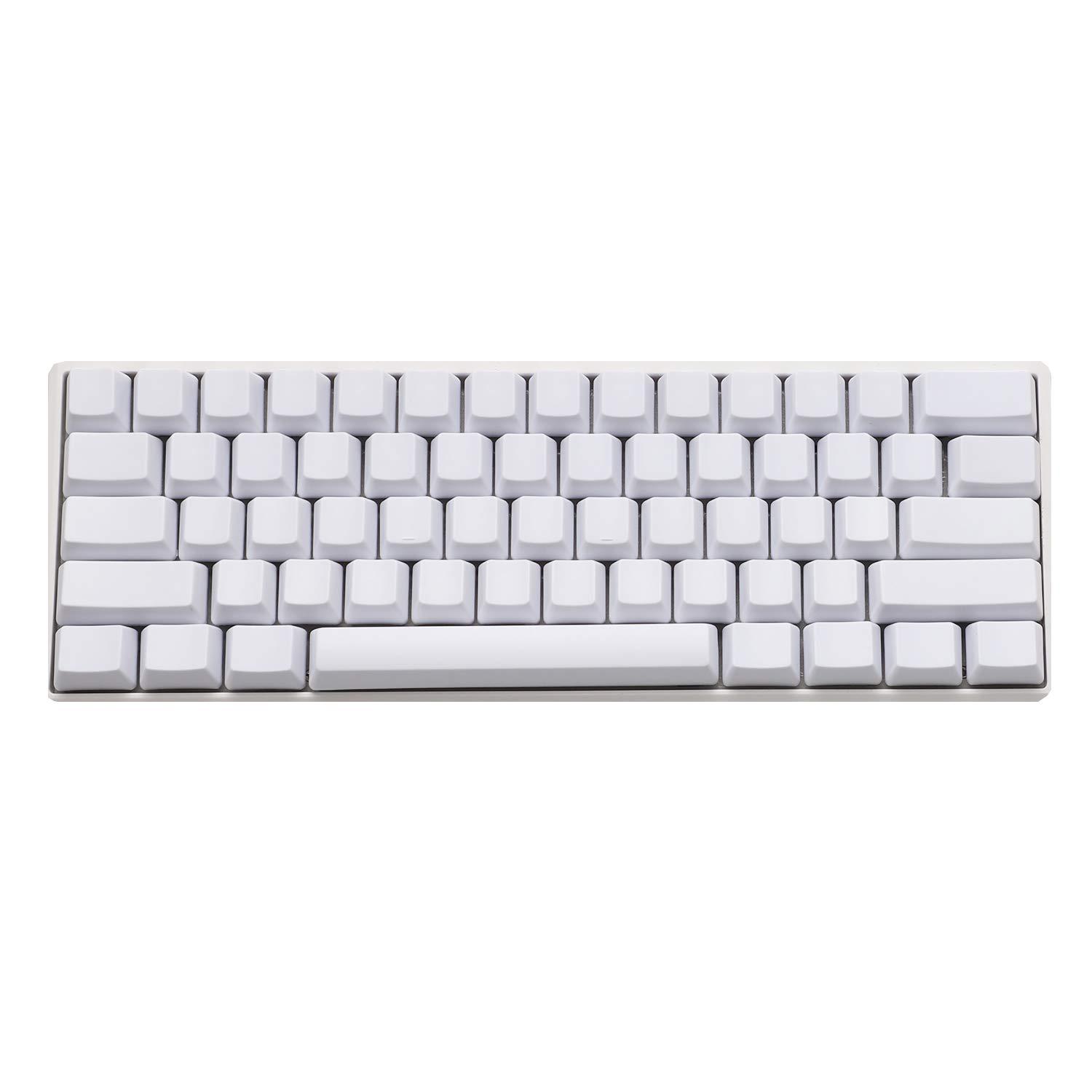 NPKC Blank Thick PBT OEM Profile 61 ANSI Keycaps for MX Switches Mechanical Keyboard (White)(Only Keycap)