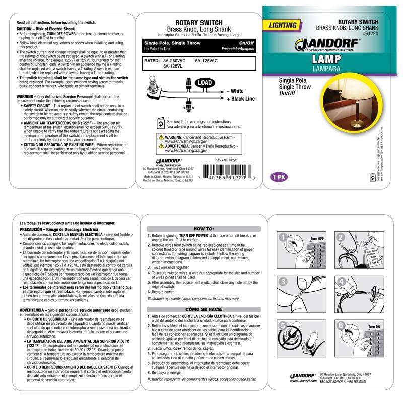 Jandorf Jandorf Switch Rotary Brass On/Off