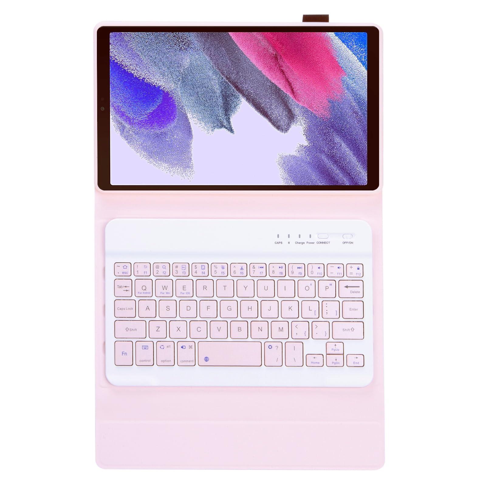 Lrufodya Lrufodya Keyboard Case for Samsung Galaxy Tab A7 Lite 8.7" 2021, Candy Colors Detachable Wireless Keyboard with Slim Cover for Model SM-T220 T225 T227 (Pink)
